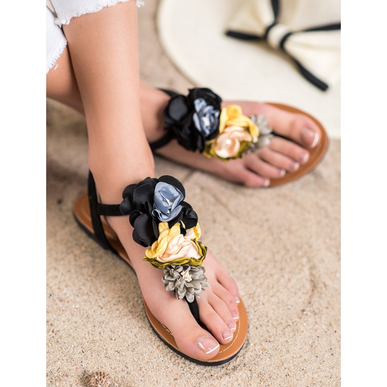 Ch. Creation Sandaler med blomster sort 1