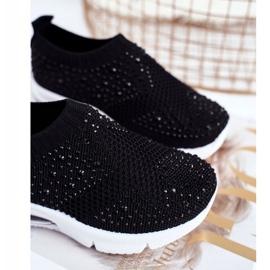 FRROCK Sort Linda børns sportssko med cubic zirconia 1
