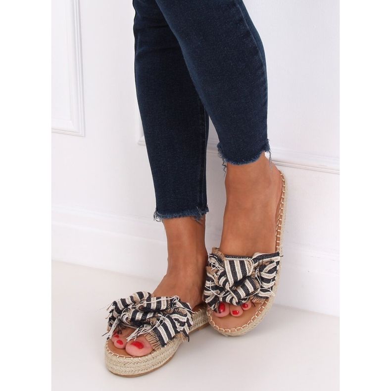 JH81P Navy espadrilles hjemmesko hvid sort 1