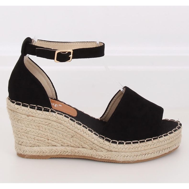 Sort Espadrilles på kiler, sort TU147 Sort 2