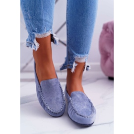 Dame Loafers Sergio Leone Suede Lyseblå Vintet 2
