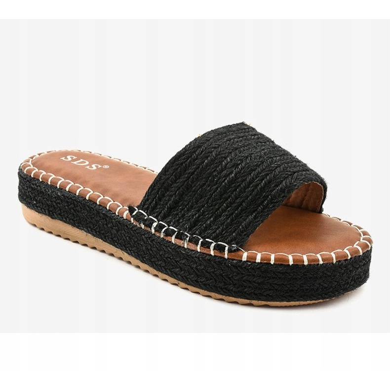 Sorte espadrilletøfler 7970-PL 1