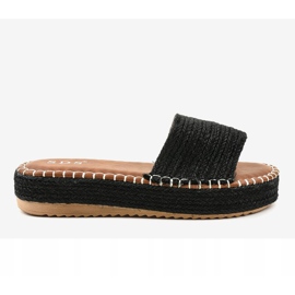 Sorte espadrilletøfler 7970-PL 2