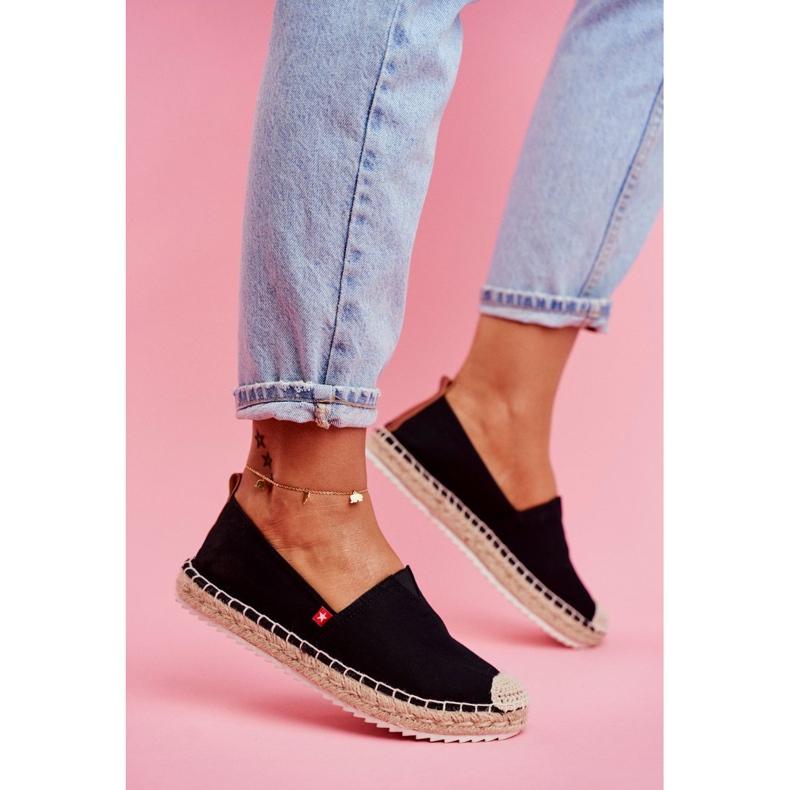 Kvinders Espadrilles flettet sål sort Big Star FF274A498 1