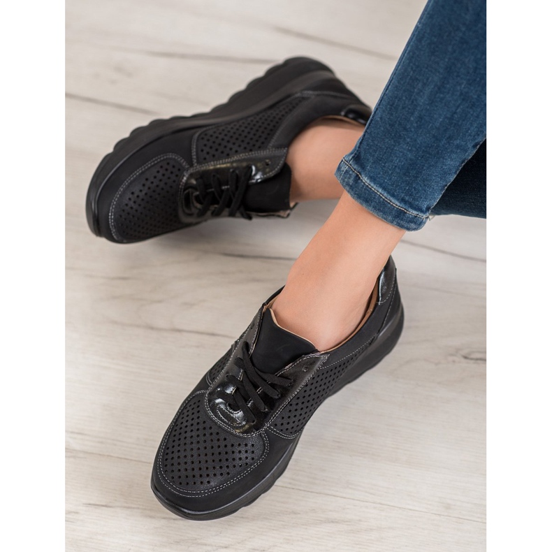 Comer Openwork sneakers på platformen sort 1