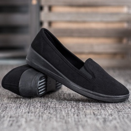 SHELOVET Slip-on ruskind sko sort 1