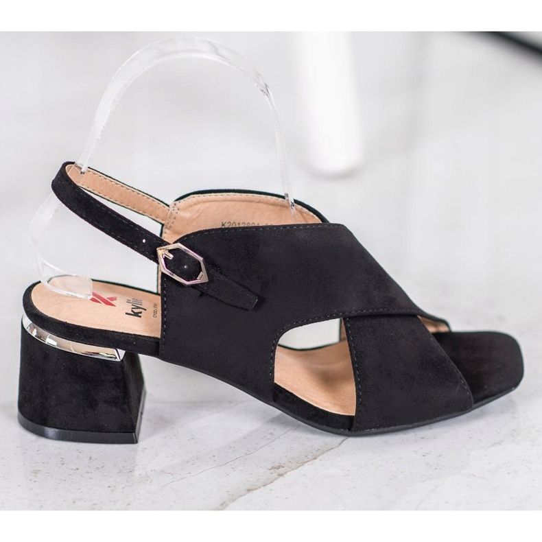 Kylie Stilfulde sorte sandaler 2