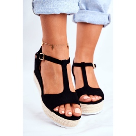 SEA Kvinders sandaler på kile sort papillon 2