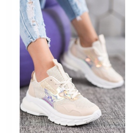 Mannika Moderigtige sneakers med mesh brun 1