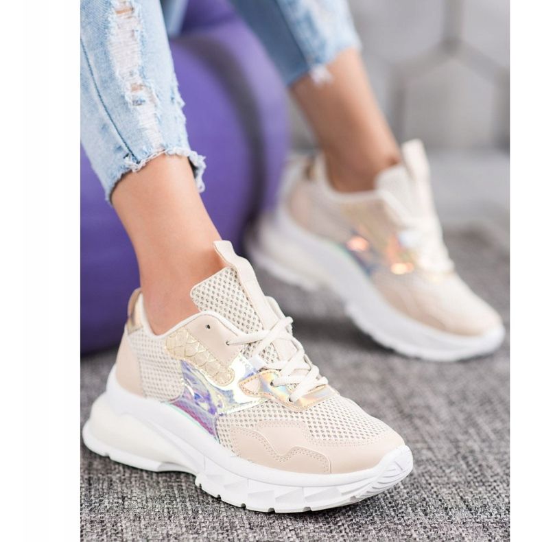 Mannika Moderigtige sneakers med mesh brun 1