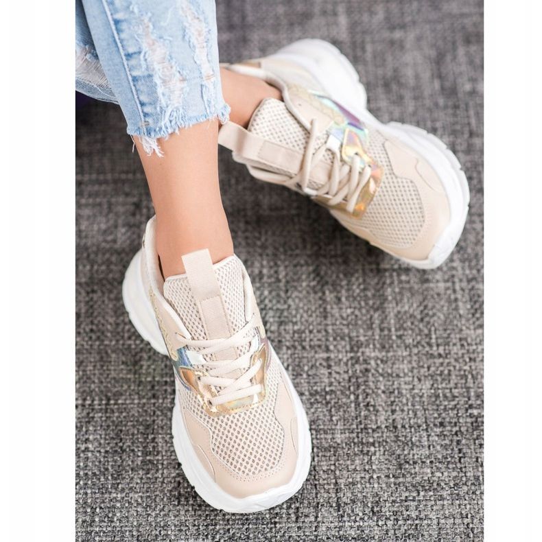 Mannika Moderigtige sneakers med mesh brun 2