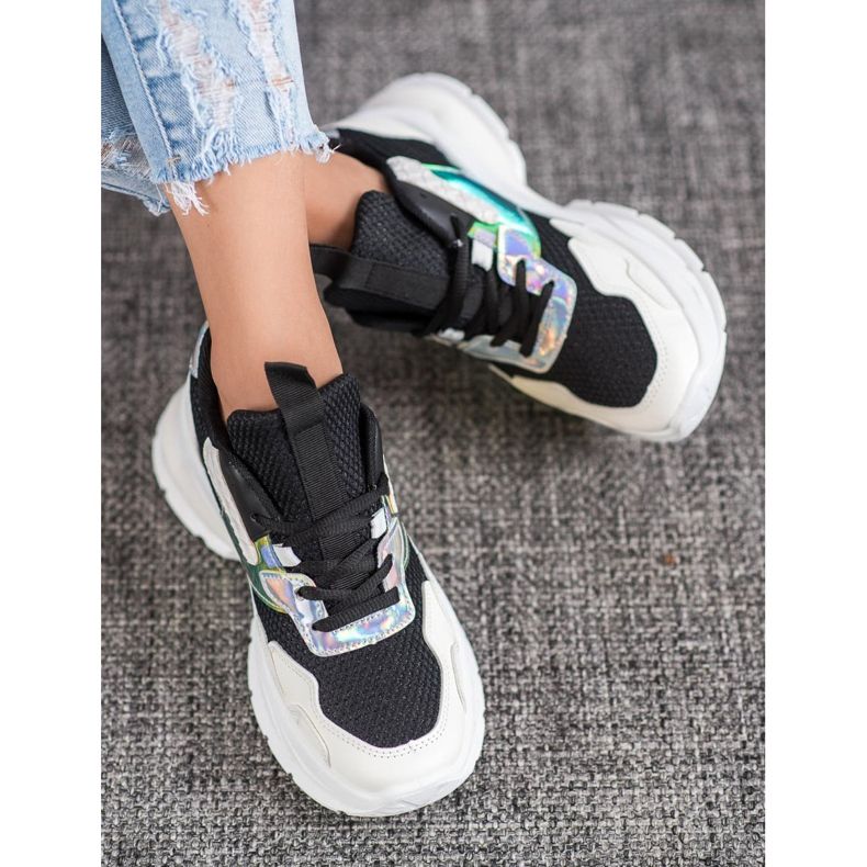 Mannika Moderigtige sneakers med mesh sort 2