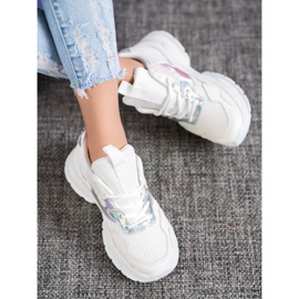 Mannika Moderigtige sneakers med mesh hvid 1