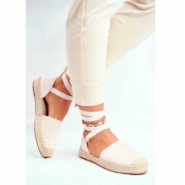 PS1 Kvinders Espadriller, bundet linned, Beige Bonjour 2