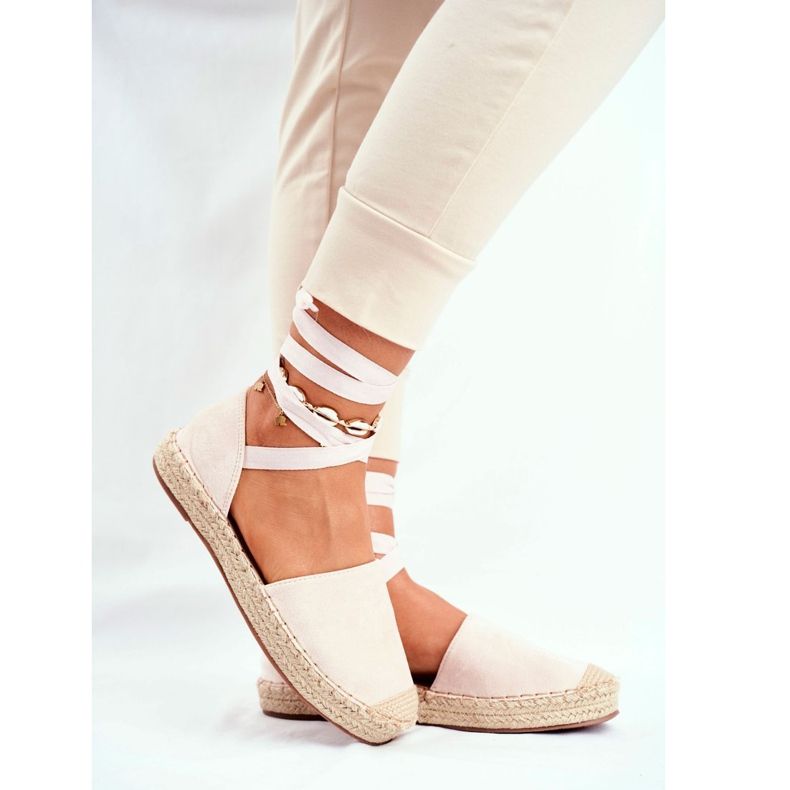 PS1 Kvinders Espadriller, bundet linned, Beige Bonjour 1