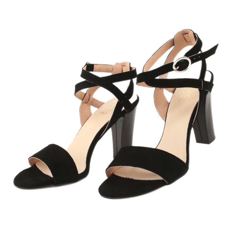 Espinto Black Leather Women's Sandals på S333/1 -indlægget sort 2