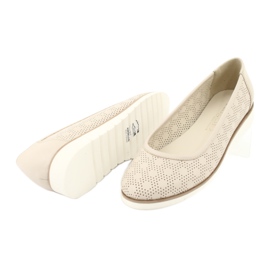 Angello Kvinders åbne værk beige ballerinas1832 3