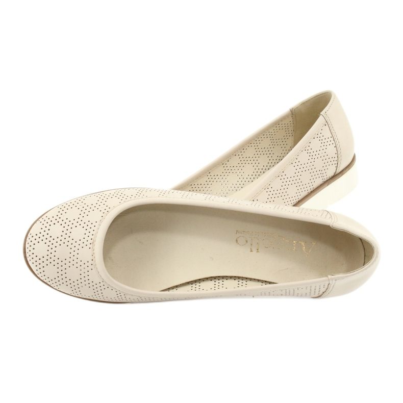 Angello Kvinders åbne værk beige ballerinas1832 4
