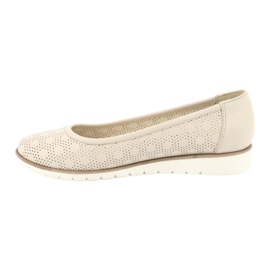 Angello Kvinders åbne værk beige ballerinas1832 1