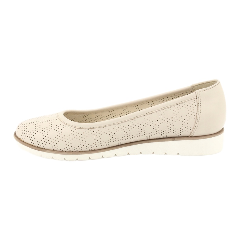 Angello Kvinders åbne værk beige ballerinas1832 1