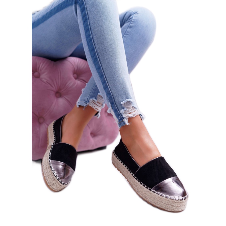 Kvinders Espadrilles Black Ringer Platform sort gul 3