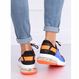 Sorte sportssko til kvinder F-3336 SORT / ORANGE 2