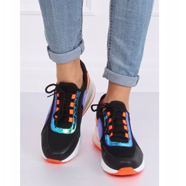 Sorte sportssko til kvinder F-3336 SORT / ORANGE 1