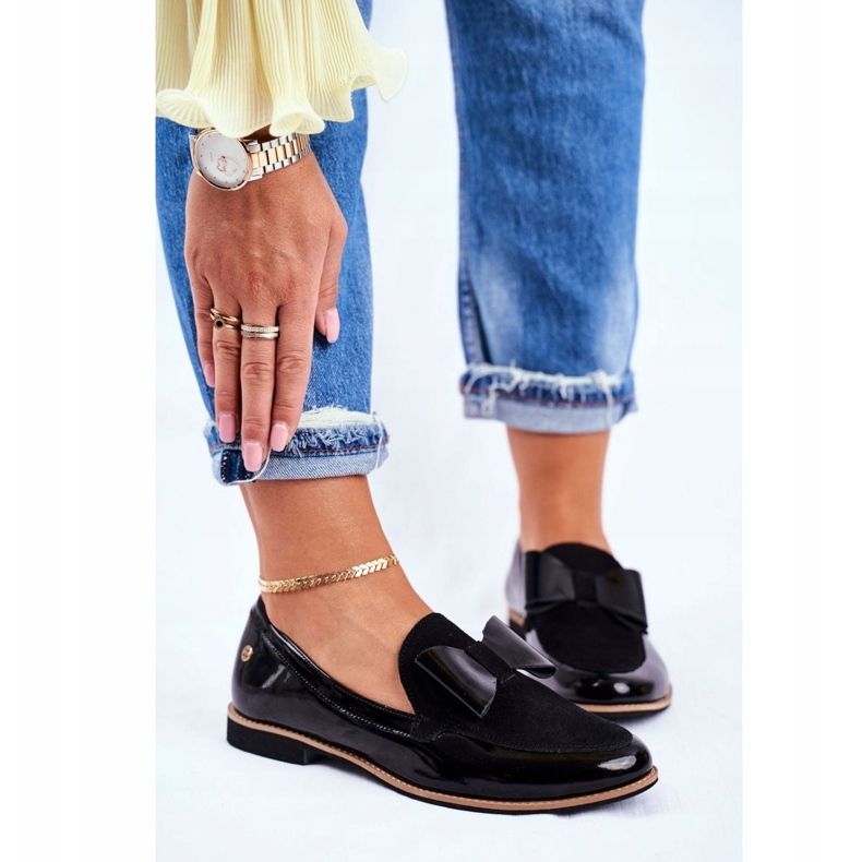 Dame Brogues Maciejka lakerede loafers sort 04099-01 / 00-5 1