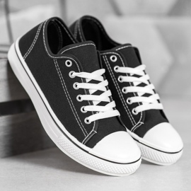 SHELOVET Klassiske bundne sneakers sort 1