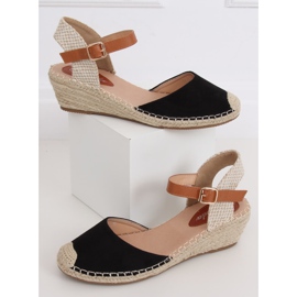 Sort Espadrilles på en kilehæl S-820 Sort 1
