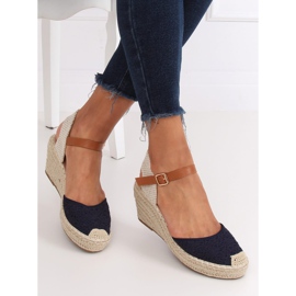 Espadriller på kiler, marineblå S-819 blå 2