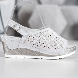 Filippo Læder sandaler med glitter grå 2