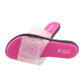 Rider 82740 pool tøfler farveløs sort lyserød 3