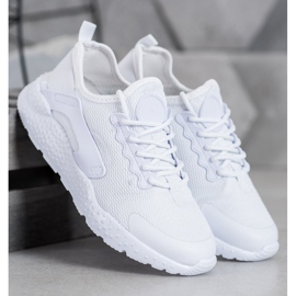 SHELOVET Hvide tekstil sneakers 1