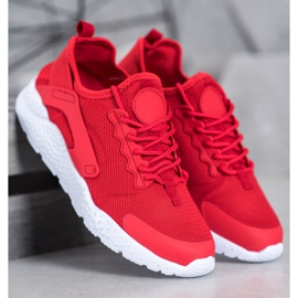 SHELOVET Tekstilrøde sneakers 1