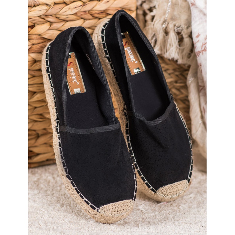 Seastar Åbent espadrilles med ruskind sort 1