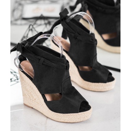 Cm Paris Indbyggede kile sandaler sort 1