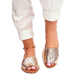 Evento Kvinders guld-slip-on sandaler jeg kan lide sommer gylden 1
