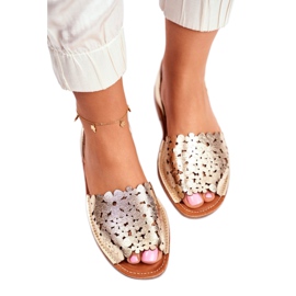 Evento Kvinders guld-slip-on sandaler jeg kan lide sommer gylden 3