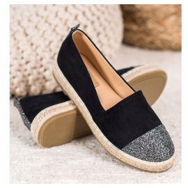 Seastar Espadrilles med glitter sort 2