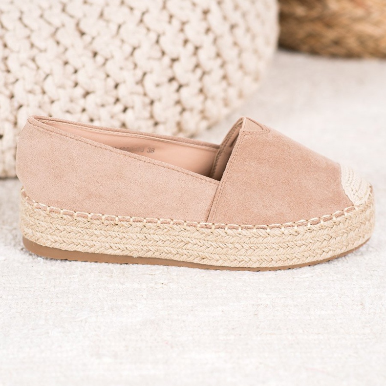SHELOVET Espadrilles på platformen brun 2