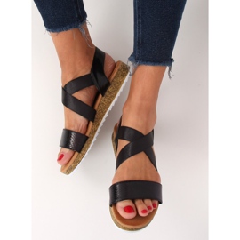 Sorte kvinders sandaler AM042 Sort 2