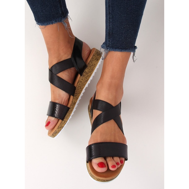 Sorte kvinders sandaler AM042 Sort 2