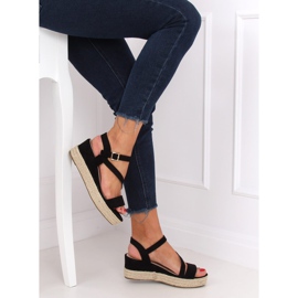 Sorte sandaler espadrilles 680-38 Sort 1