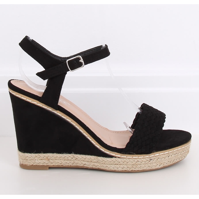 Sort Espadrilles på kiler, sort 100-937SC-1 Sort 2