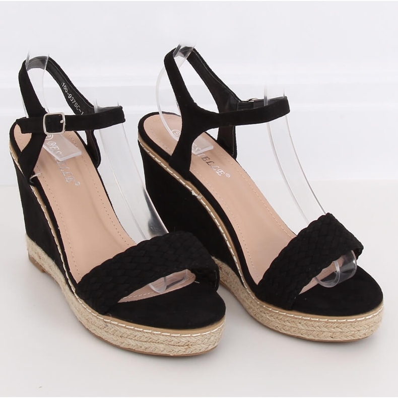 Sort Espadrilles på kiler, sort 100-937SC-1 Sort 1