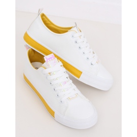 Hvide kvinders sneakers CC-17 gul 2