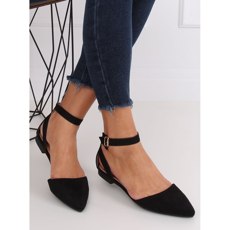 Sort CL73P Sorte ballerinaer med lukning 1
