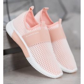 SHELOVET Klassiske Openwork Slipons lyserød 2