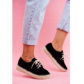 MSMG Kvinders espadriller på sort Sonya hørplatform 2